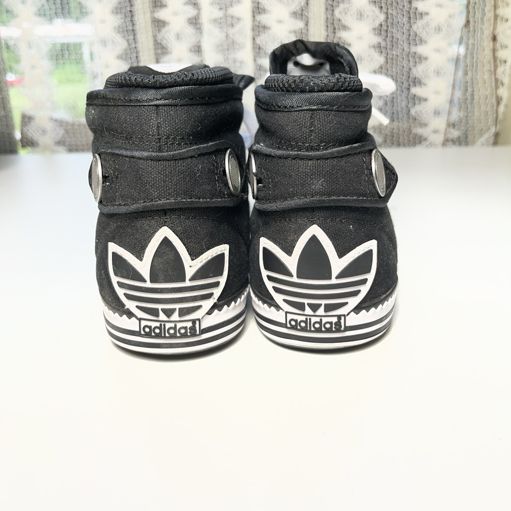 Adidas Vanity Vulc Sneakers Womens Size 6 Black Trefoil Retro Mid Top Shoes - Picture 4 of 9